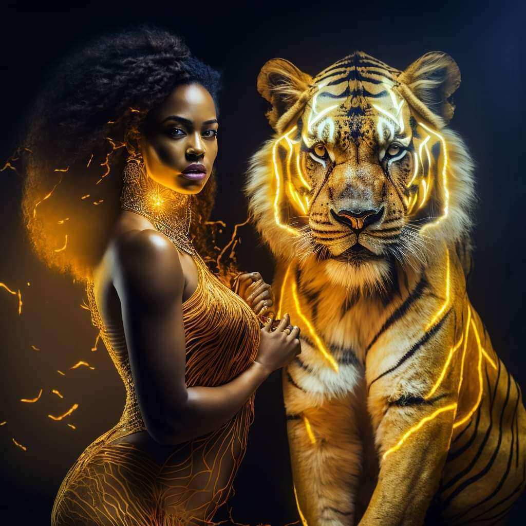 Woman and Tiger